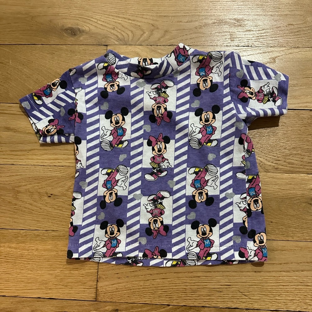 Toddler unisex gender neutral 2T Vintage 90s Minnie/Mickey Purple Tee - Disney